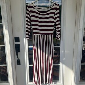 Jessakae Reborn J White Red Striped Dress Size Small